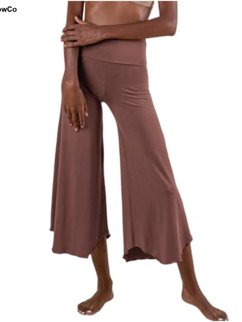 Wide Leg Flare Yoga Pants High Waist Foldover Lounge Palazzo Leggings Stretch